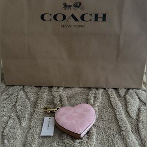 Coach Pink Heart Key charm